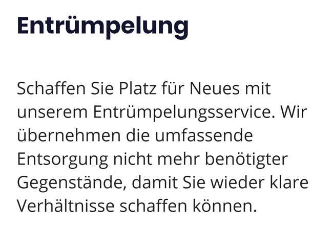 Entruempelung für  Sigmaringen