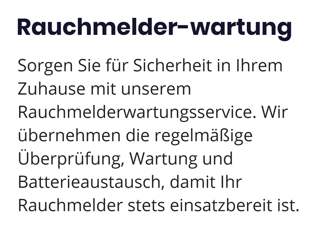 Rauchmelder Wartung 